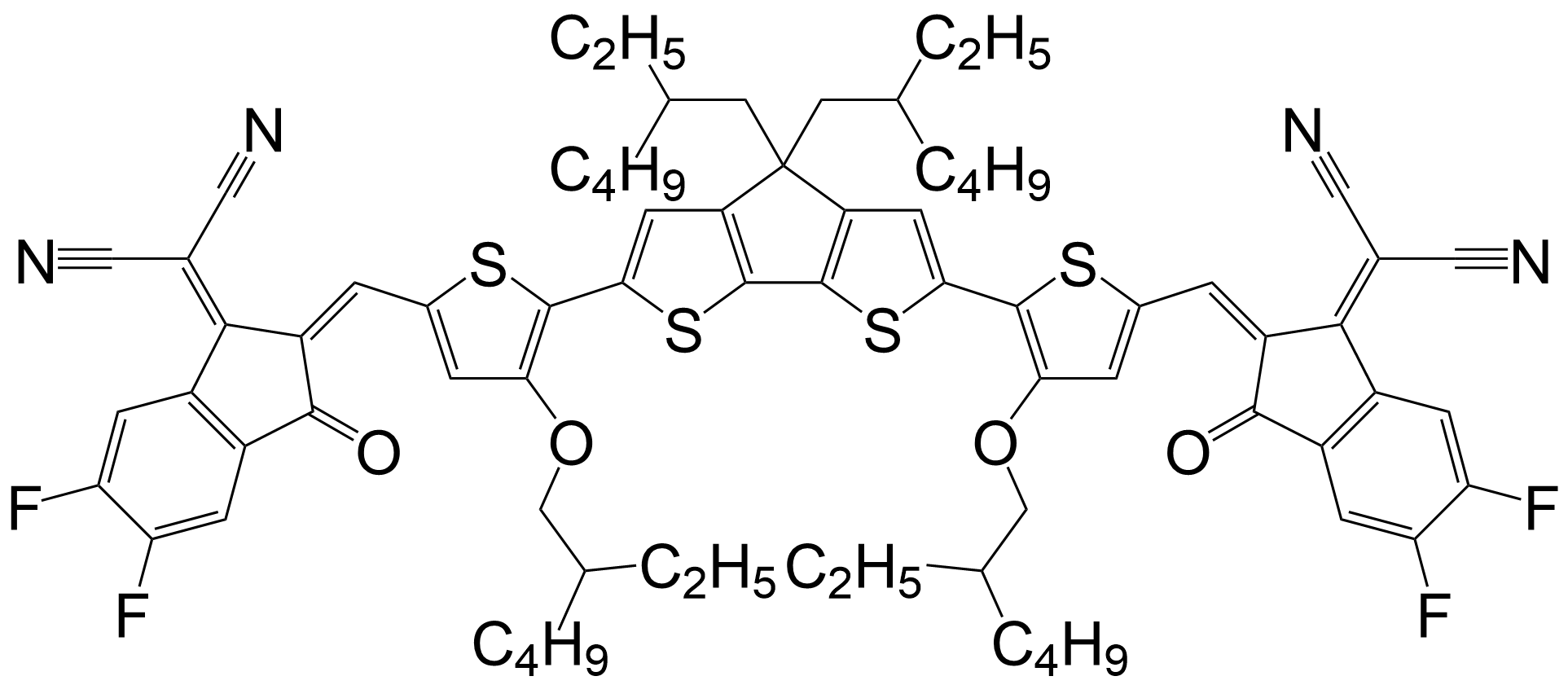 Propanedinitrile,2,2'-[[4,4-bis(2-ethylhexyl)-4H-cyclopenta[2,1-b:3,4-b']dithiophene-2,6-diyl]bis[[4-[(2Chemicalbook-ethylhexyl)oxy]-5,2-thiophenediyl]-(Z)-methylidyne(5,6-difluoro-3-oxo-1H-indene-2,1(3H)-diylidene)]]bis-/2328118-91-6